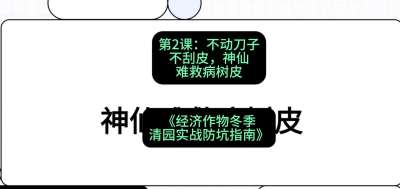 第2节：【物理手段】不动刀子不刮皮，神仙难救病树皮，课程：《经济作物冬季清园&middot;实战防坑指南》#识农AI