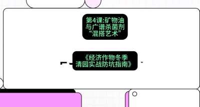 第4节：【替代方案】矿物油与广谱杀菌剂的&ldquo;混搭艺术&rdquo;，课程：《经济作物冬季清园&middot;实战防坑指南》#识农AI