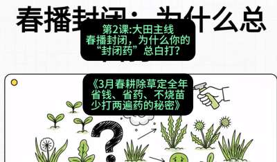 第2节：大田主线，春播封闭，为什么你的&ldquo;封闭药&rdquo;总白打？，课程：《3月春耕除草定全年：省钱、省药、不烧苗、少打两遍药的秘密》